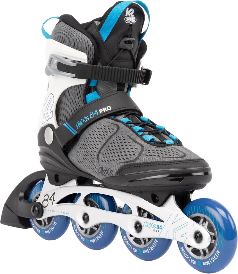 K2 Alexis 84 Pro Gray-Blue Womens Inline Skates - Image 1